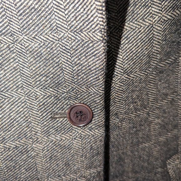Armani Collezioni Cashmere Houndstooth Brown Women's Blazer - Picture 6 of 8